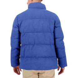 Men's down quilted jacket with full zipper stand up collar and padding for winter warmth jacket